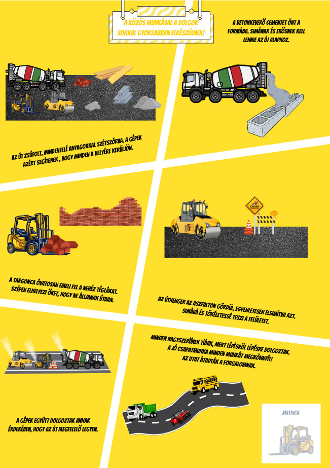 Mókás Munkagépek 1. évad 1. szám Képregény oldal